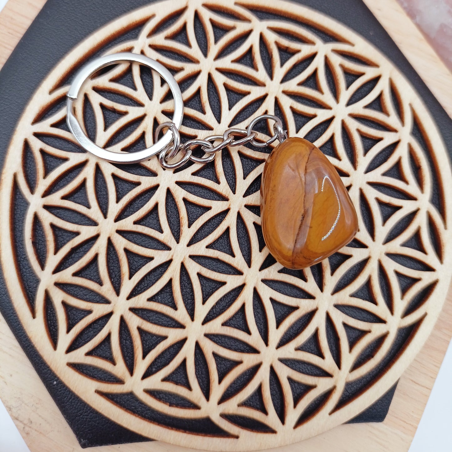 Porte Clé, Oeil De Tigre Pierre Polie