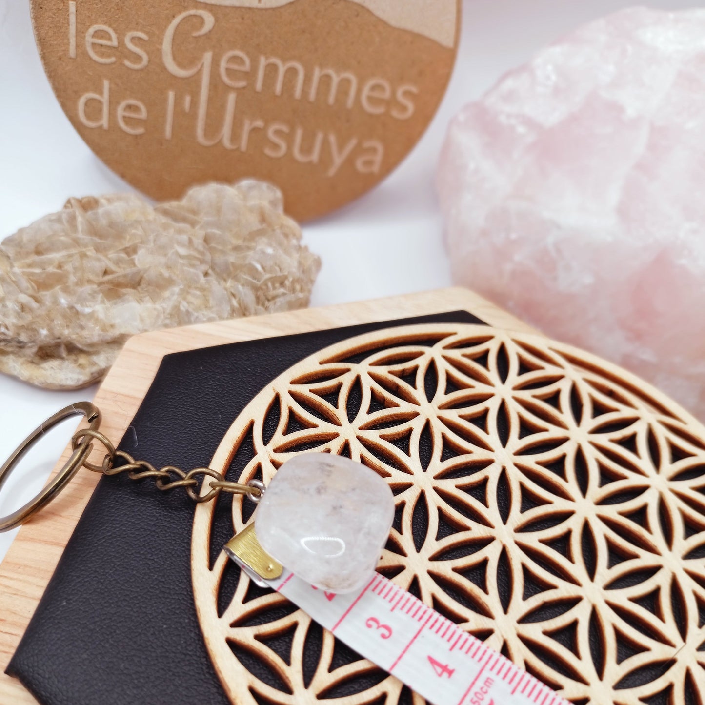 Porte Clés, Cristal de roche Pierre Polie Les Gemmes de l'Ursuya