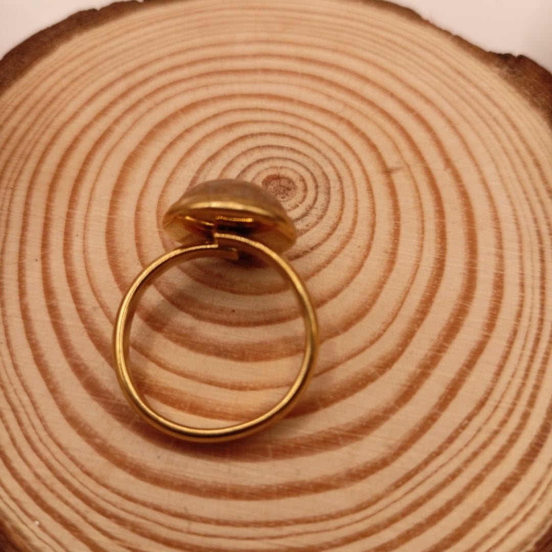 Bague monture ajustable avec pierre Citrine Les Gemmes de l'Ursuya