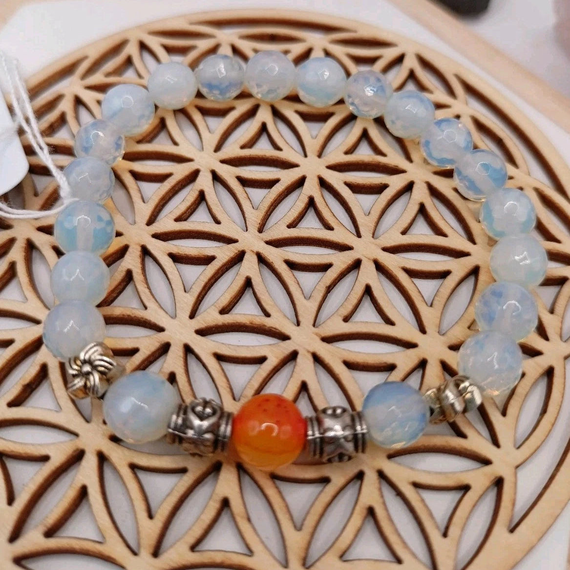 Bracelet Pierre Naturelle Cornaline Et Accessoires Perles A Facettes Les Gemmes de l'Ursuya