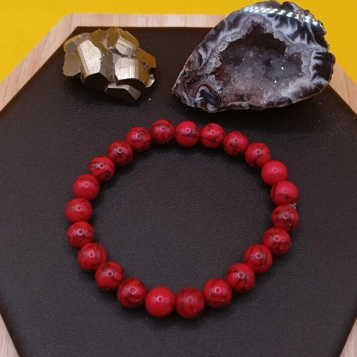 Bracelet Pierre Holwite turquoise, rouge, rose teinté My Store