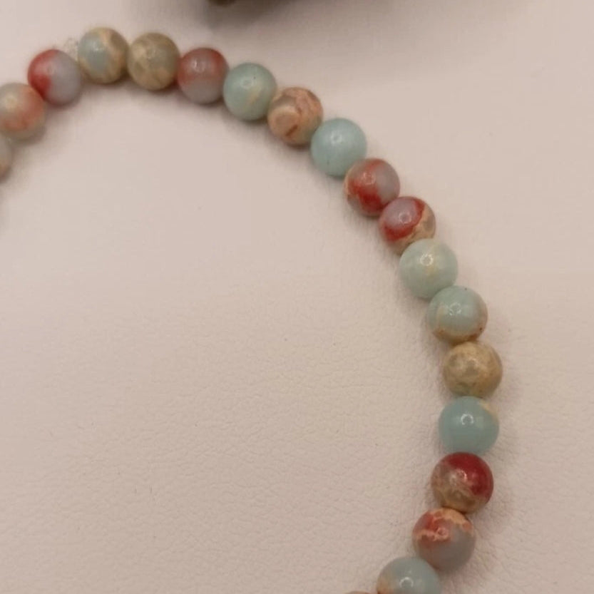 Bracelet en pierre naturelle Agate Multicolore perles 4mm _ enfant My Store