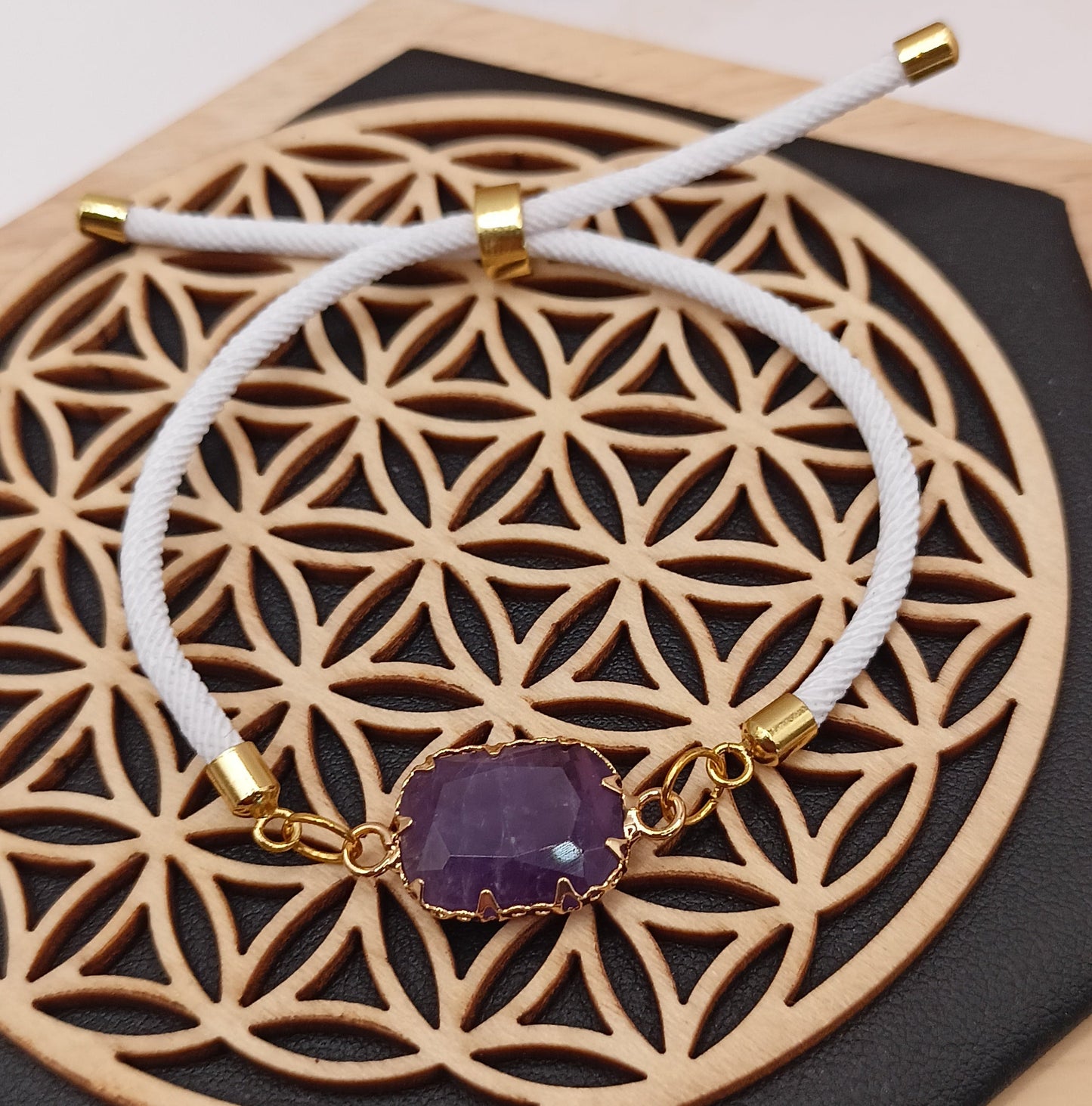Bracelet ajustable Et Pierre Naturelle AMETHYSTE