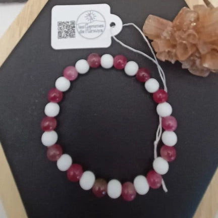 Bracelet Pierre Naturelle Tourmaline et Onyx 6mm _ enfant Les Gemmes de l'Ursuya
