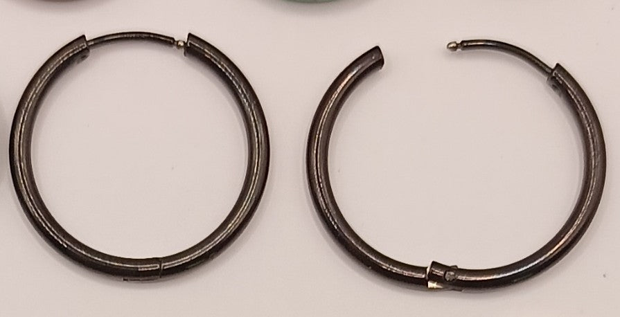 Boucles d'oreilles créoles avec pierre naturelle grande taille _ interchangeable Les Gemmes de l'Ursuya