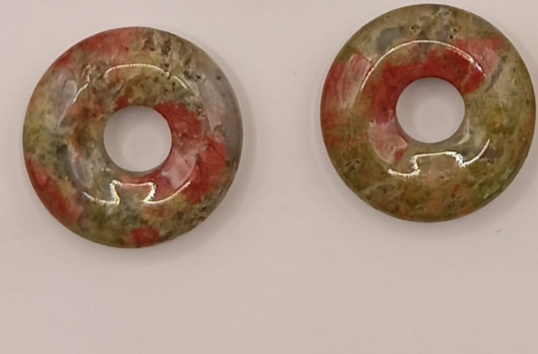 Boucles d'oreilles créoles avec pierre naturelle grande taille _ interchangeable Les Gemmes de l'Ursuya
