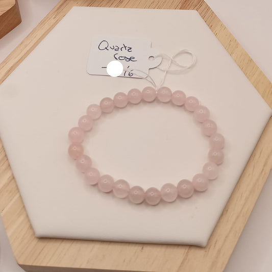 Bracelet En Pierre Naturelle Quartz Rose 6mm - enfant My Store