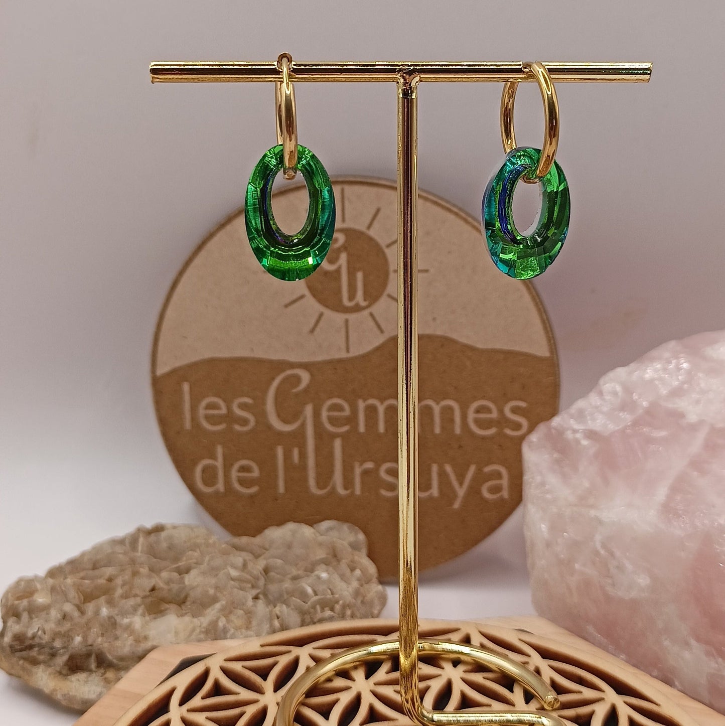 Boucles d'oreilles avec forme originale _ Interchangeables Les Gemmes de l'Ursuya