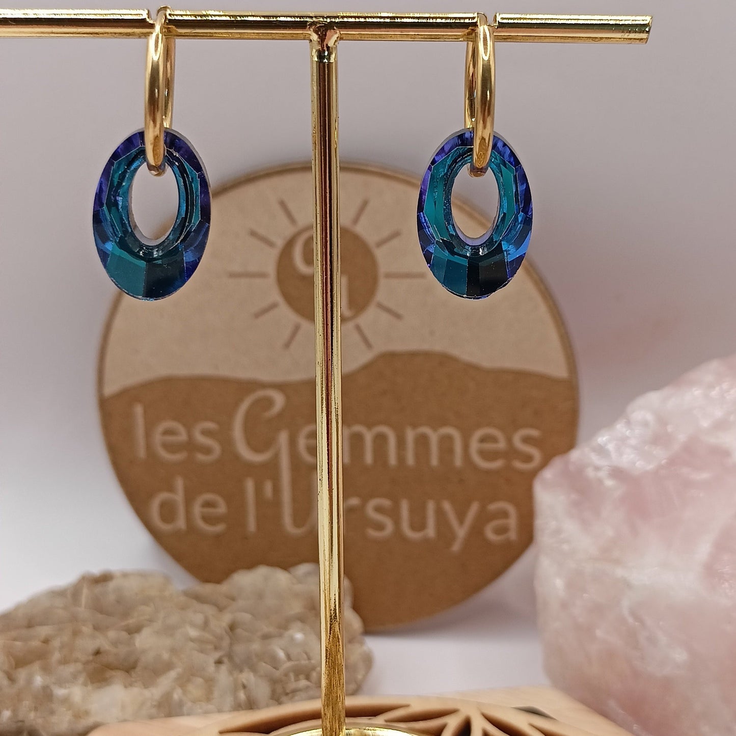 Boucles d'oreilles avec forme originale _ Interchangeables Les Gemmes de l'Ursuya