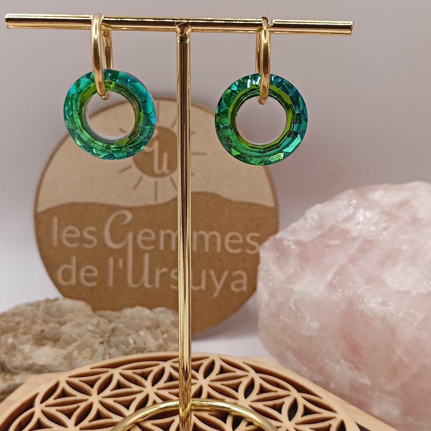 Boucles d'oreilles avec forme originale _ Interchangeables Les Gemmes de l'Ursuya