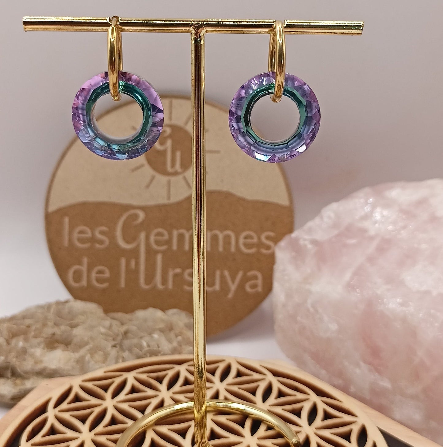 Boucles d'oreilles avec forme originale _ Interchangeables Les Gemmes de l'Ursuya