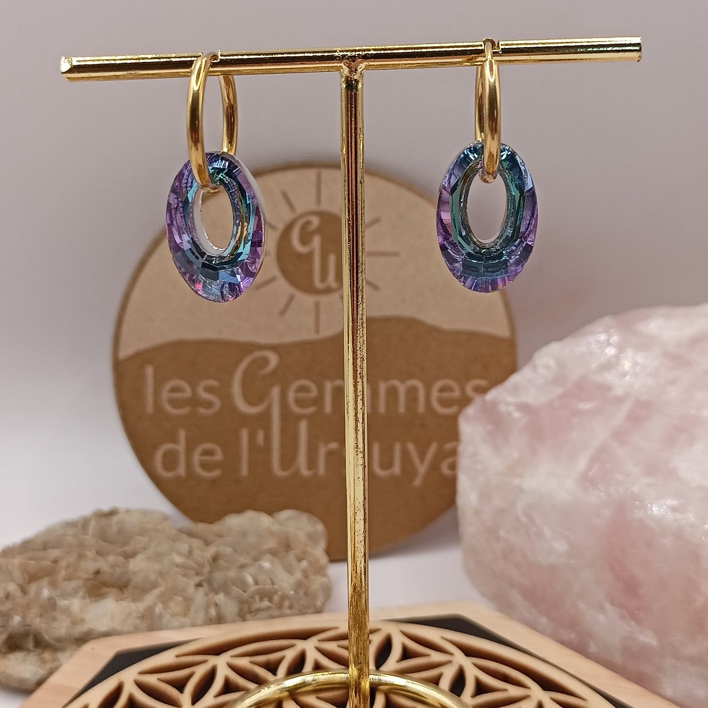Boucles d'oreilles avec forme originale _ Interchangeables Les Gemmes de l'Ursuya