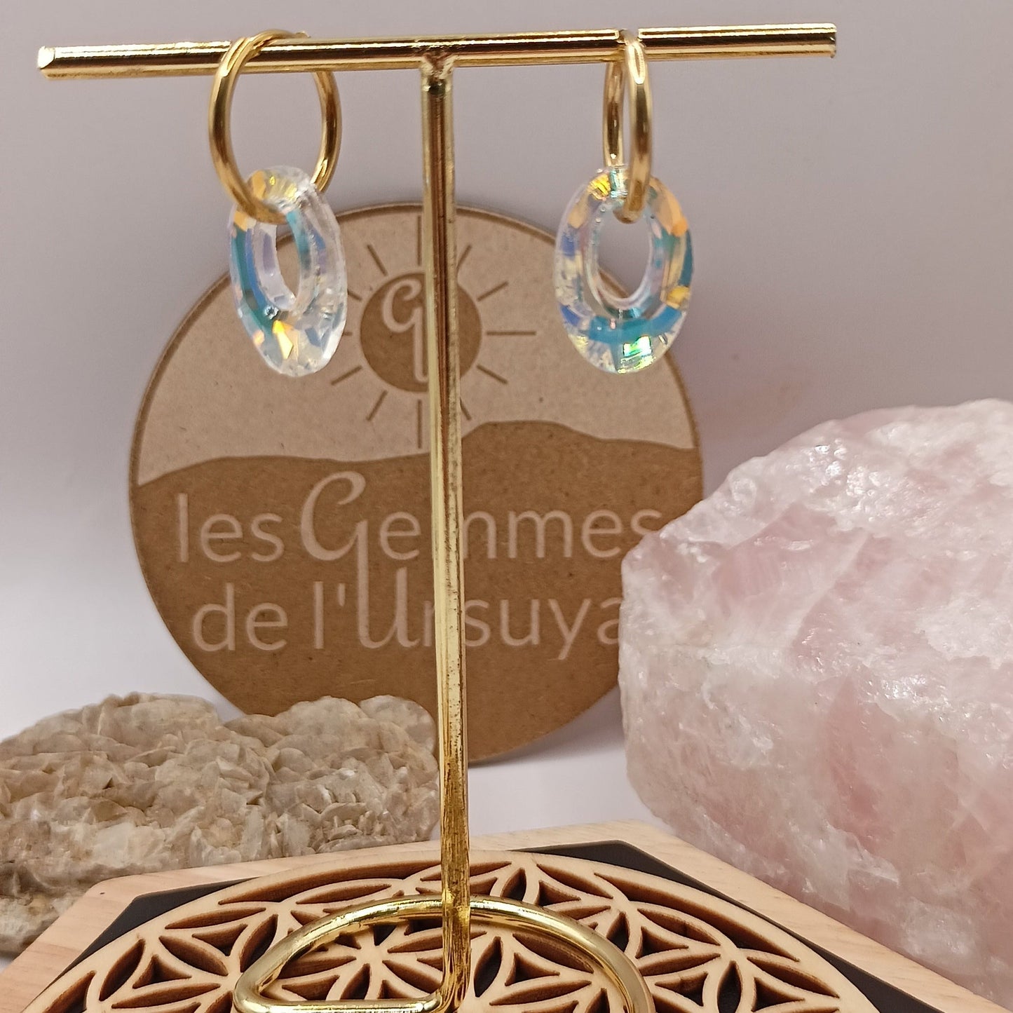 Boucles d'oreilles avec forme originale _ Interchangeables Les Gemmes de l'Ursuya