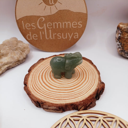 Statue, Aventurine Pierre Polie Les Gemmes de l'Ursuya