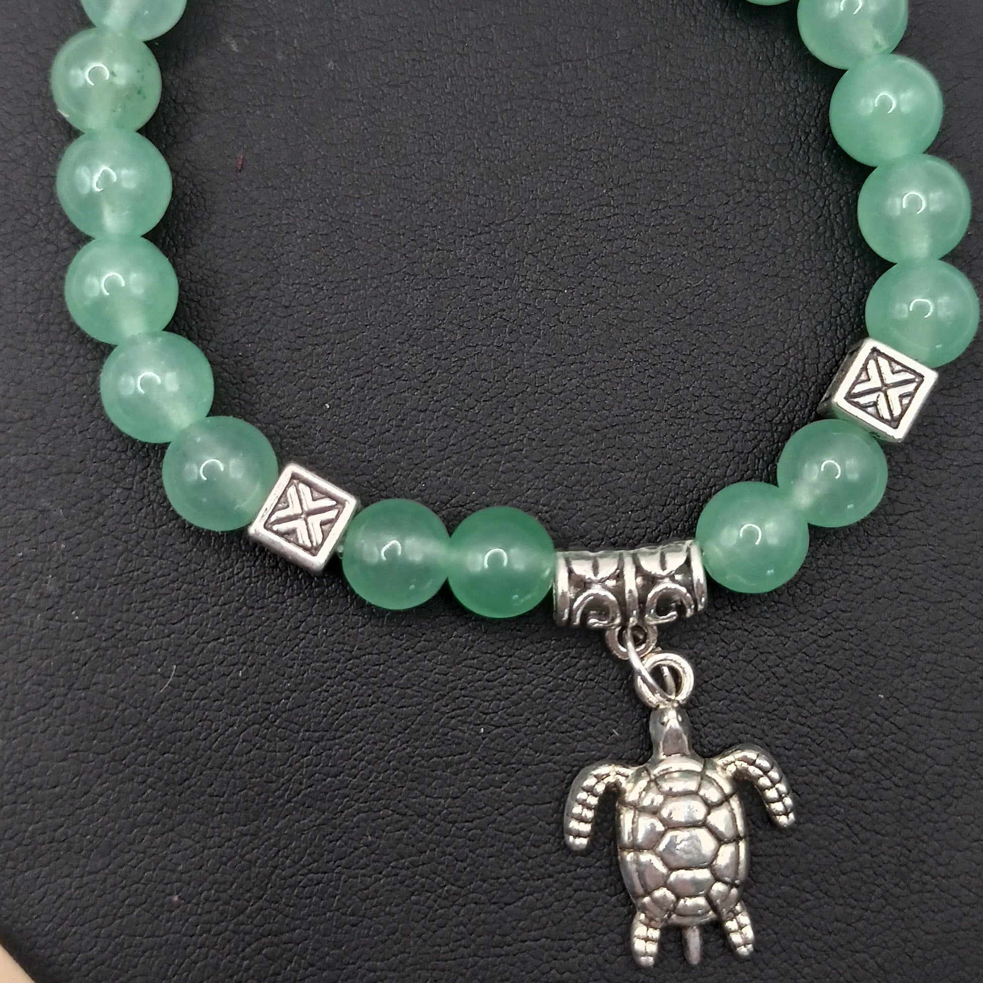 Bracelet en aventurine et pendentif tortue Les Gemmes de l'Ursuya
