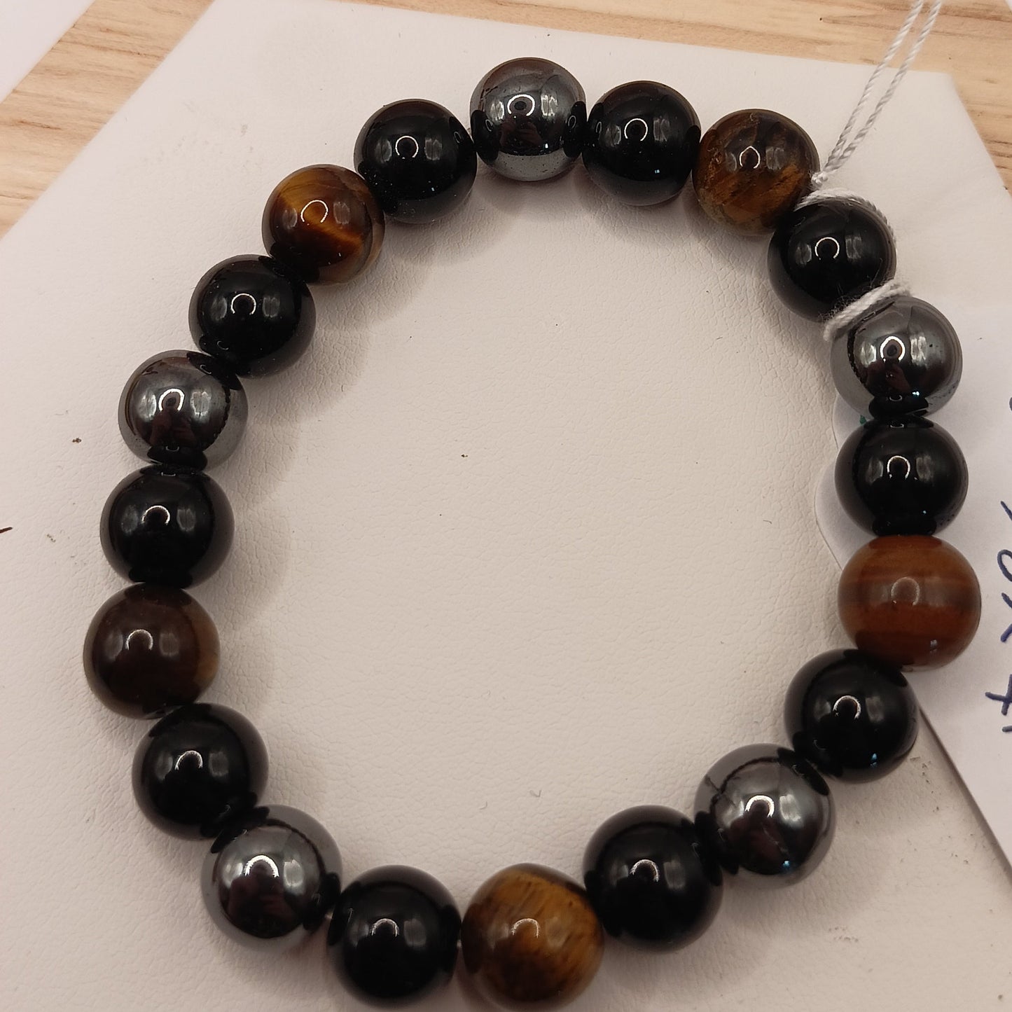 Bracelet 3 Protections Œil Tigre, Obsidienne et Hématite Pierres Naturelles 10mm