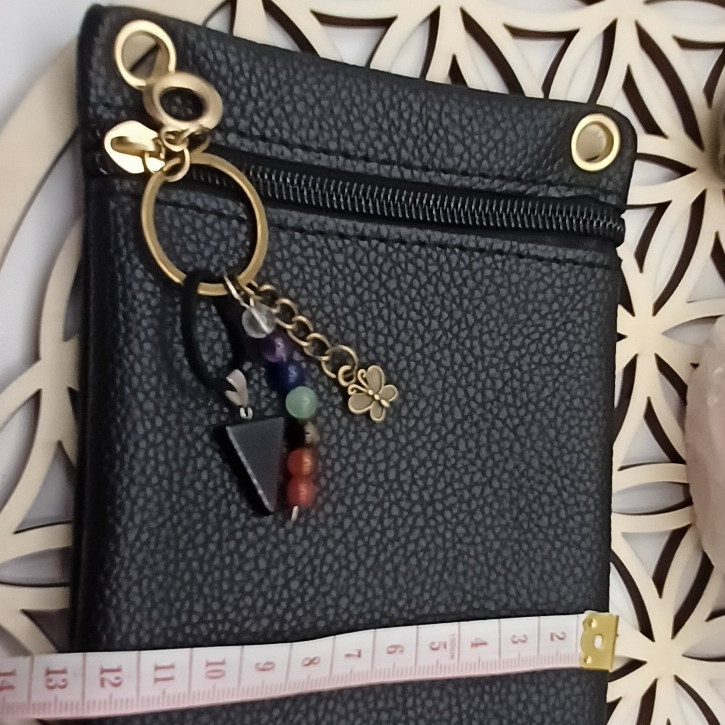 Mini Sac à Bandoulière Simili-Cuir_ Pierre Obsidienne Les Gemmes de l'Ursuya