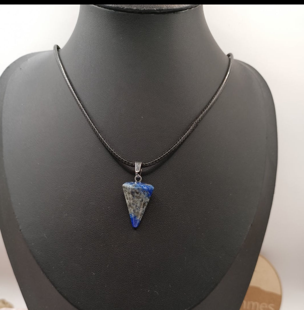 Collier cordon avec pendentif en Pierre Naturelle Lapis-lazuli Les Gemmes de l'Ursuya
