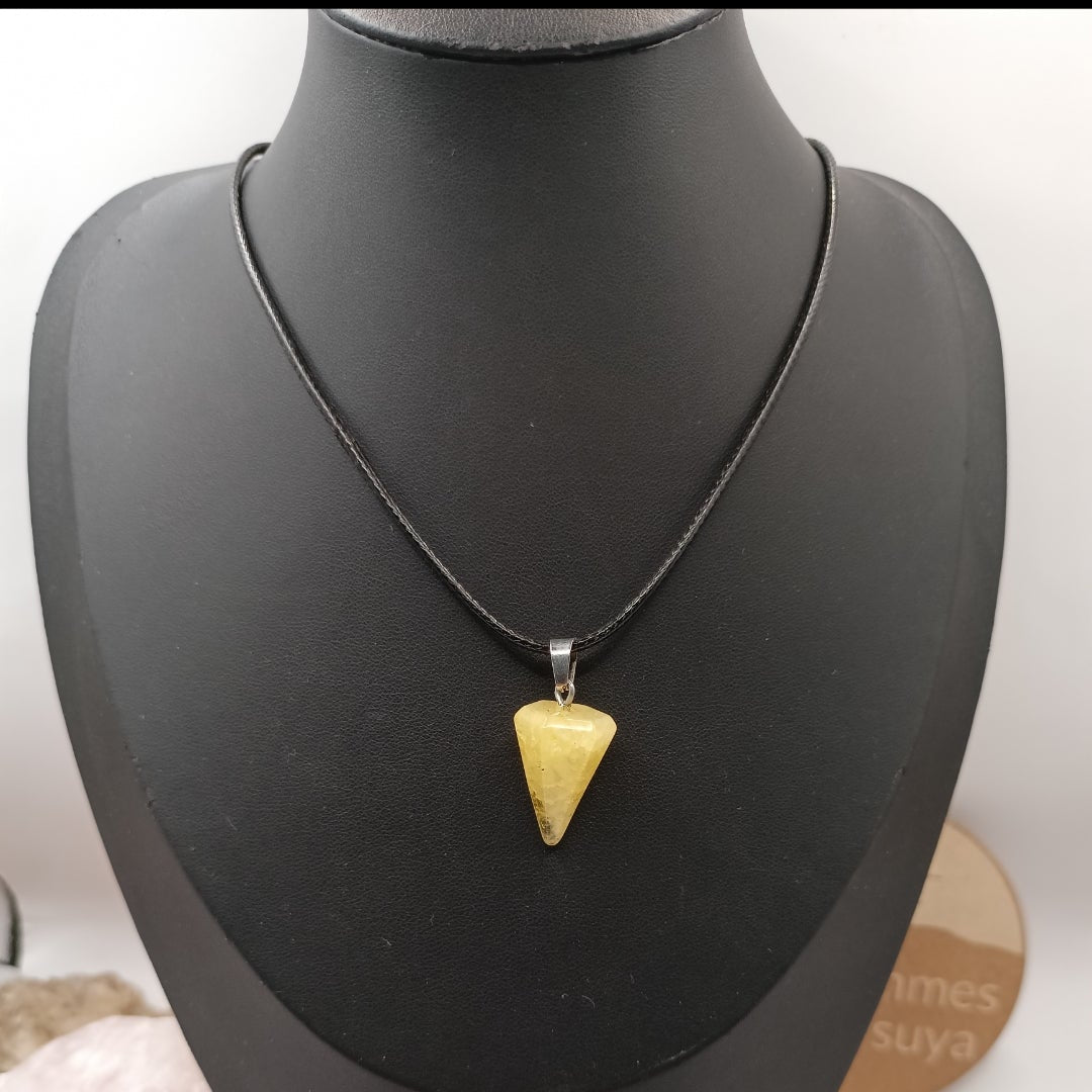 Collier pendentif Pierre naturelle Citrine Les Gemmes de l'Ursuya