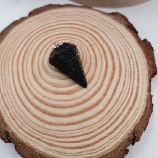 Collier cordon avec pendentif en Pierre Naturelle de Lave