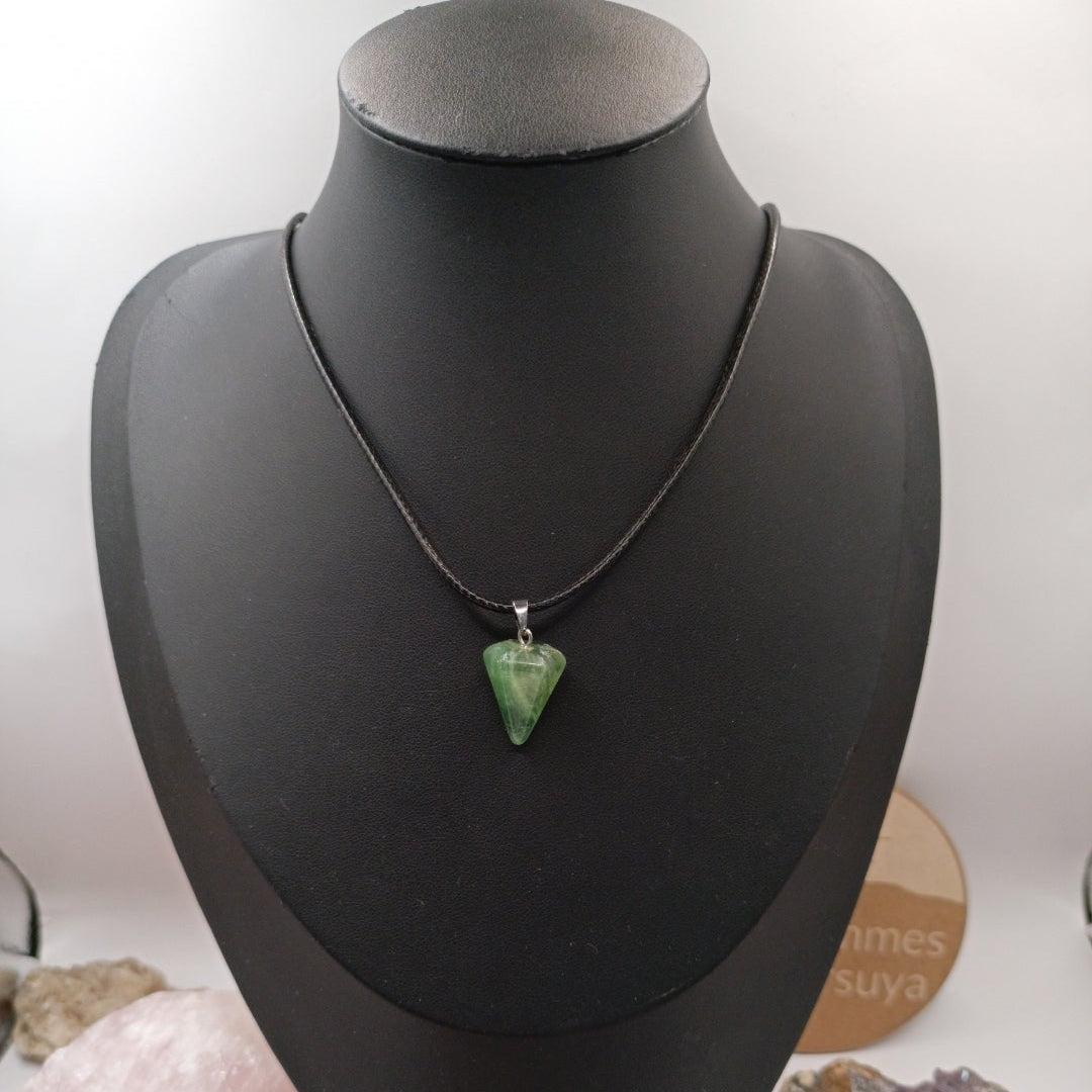 Pendentif Pierre Naturelle Aventurine Verte ou Orange Les Gemmes de l'Ursuya
