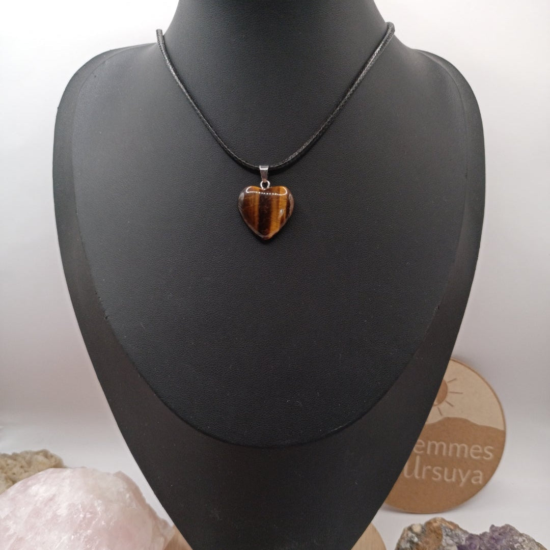 Collier avec pendentif en pierre naturelle Oeil De Tigre 🐯 Les Gemmes de l'Ursuya