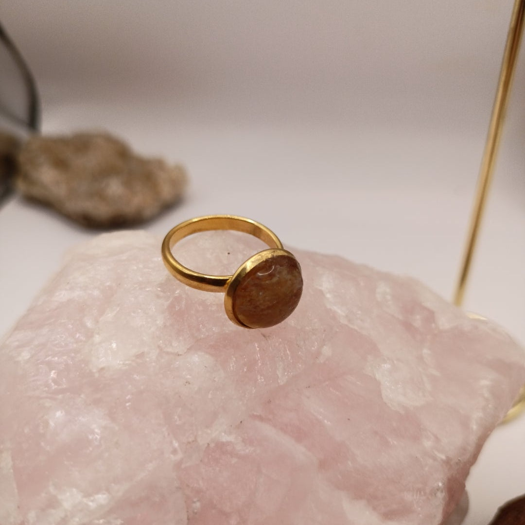 Bague monture ajustable avec pierre Citrine Les Gemmes de l'Ursuya