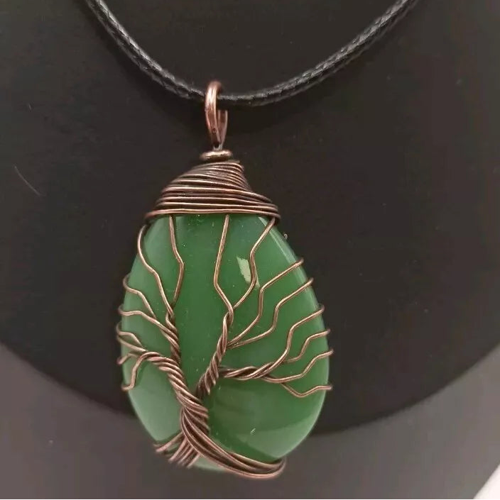 Pendentif Pierre Naturelle Aventurine Verte ou Orange Les Gemmes de l'Ursuya