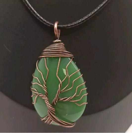 Pendentif Pierre Naturelle Aventurine Verte ou Orange Les Gemmes de l'Ursuya