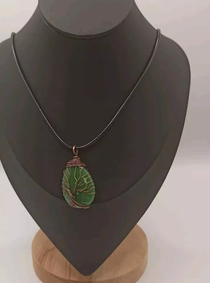 Pendentif Pierre Naturelle Aventurine Verte ou Orange Les Gemmes de l'Ursuya