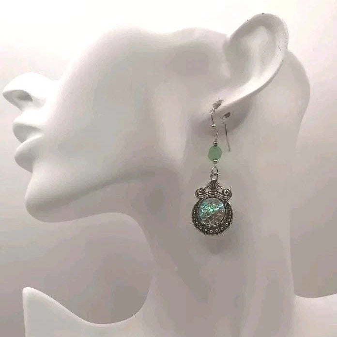 Boucles D'oreilles Pierre Naturelle Aventurine Verte  – pierres naturelles + choix acier inoxydable ou argent Les Gemmes de l'Ursuya