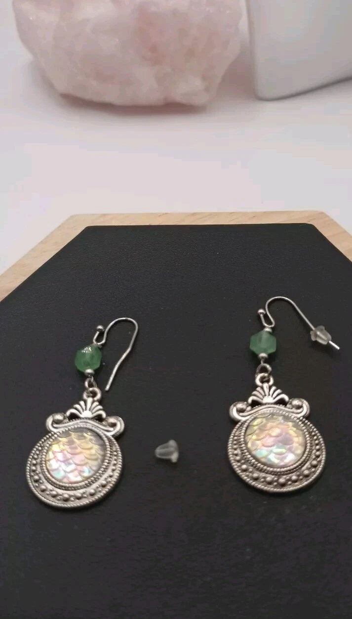 Boucles D'oreilles Pierre Naturelle Aventurine Verte  – pierres naturelles + choix acier inoxydable ou argent Les Gemmes de l'Ursuya