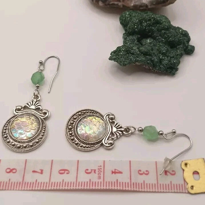 Boucles D'oreilles Pierre Naturelle Aventurine Verte  – pierres naturelles + choix acier inoxydable ou argent Les Gemmes de l'Ursuya