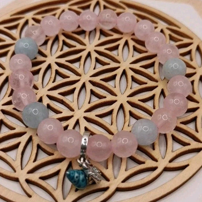 Bracelet Angelite Naturelle & Bernard L'Hermite Bleu S925 Les Gemmes de l'Ursuya
