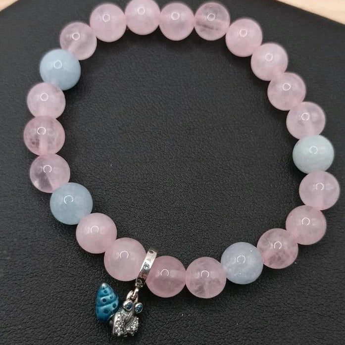 Bracelet Angelite Naturelle & Bernard L'Hermite Bleu S925 Les Gemmes de l'Ursuya