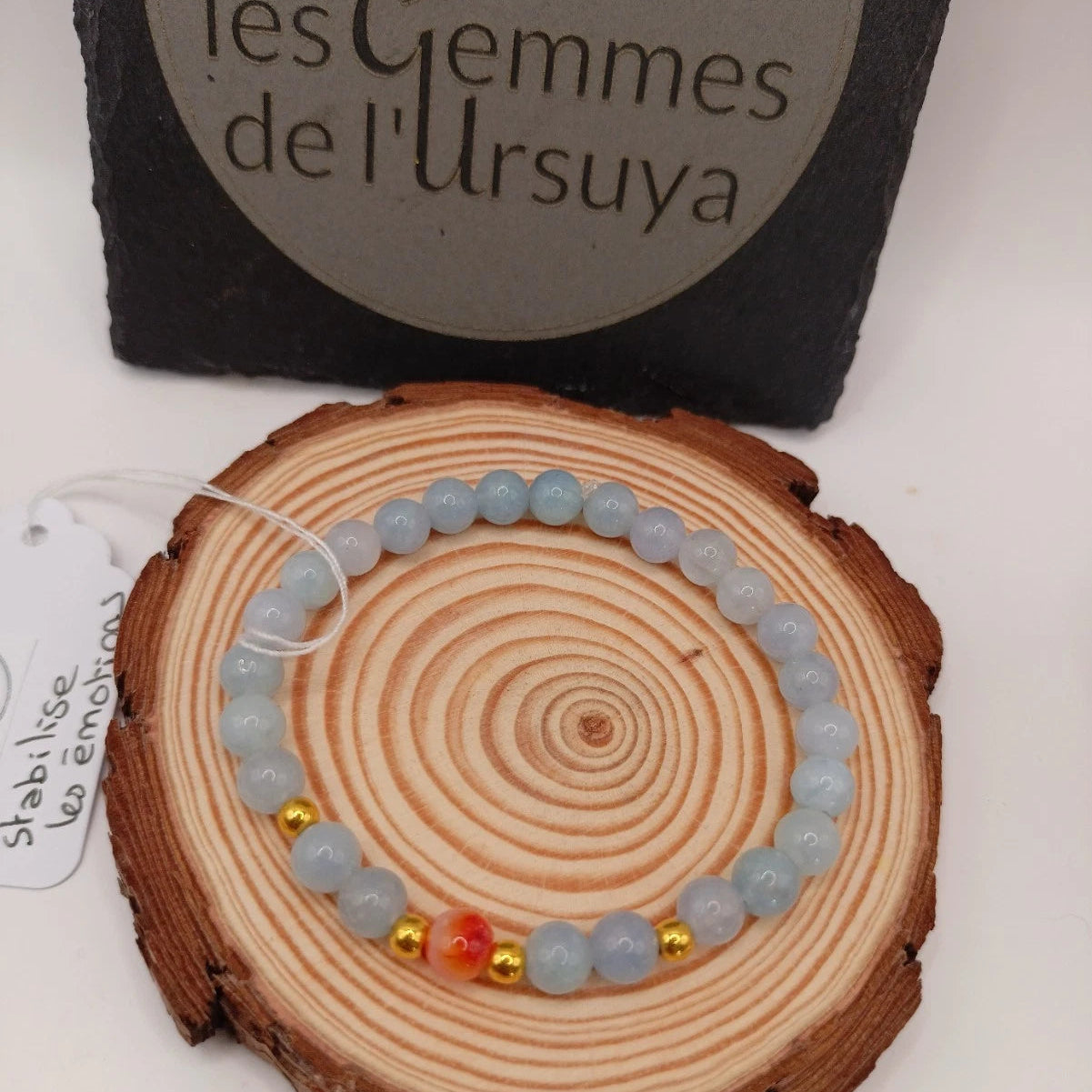 Bracelet Pierres Naturelles Aigue Marine Et Cornaline