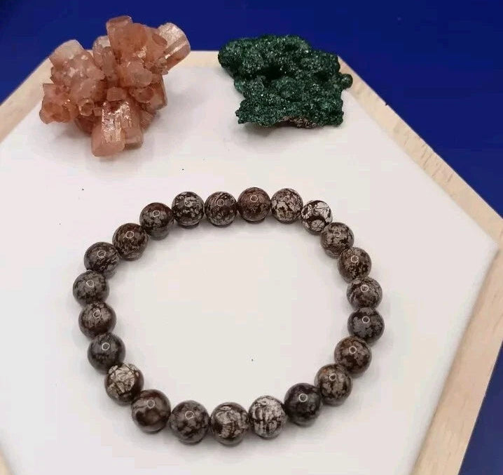 Bracelet En Pierre Naturelle Jaspe Café Perle  8mm My Store