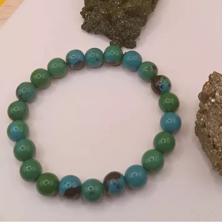 Bracelet en Pierre Naturelle chrysocolle perles 8mm My Store