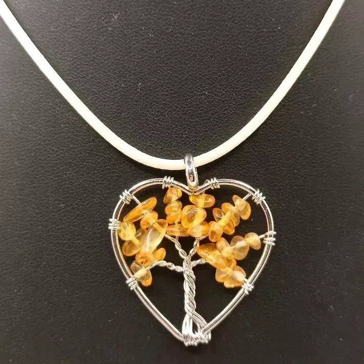 Collier pendentif Pierre naturelle Citrine Les Gemmes de l'Ursuya