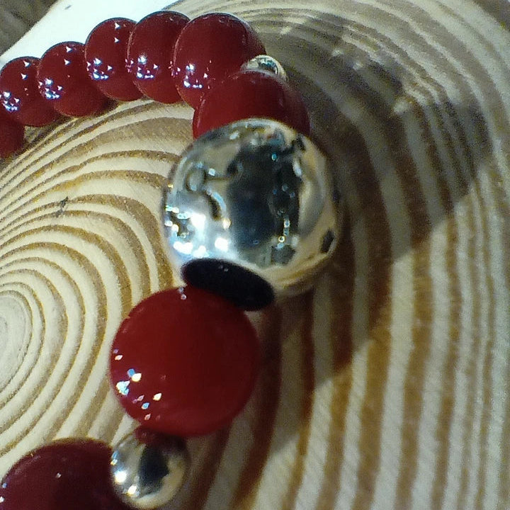 Bracelet Pierre Naturelle Corail Charms Astrologique Taureau ♉ Agent 925 Les Gemmes de l'Ursuya