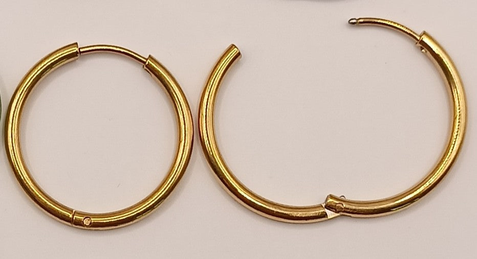 Boucles d'oreilles créoles avec pierre naturelle grande taille _ interchangeable Les Gemmes de l'Ursuya