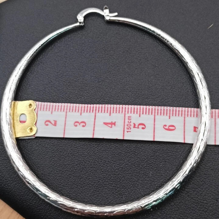 Boucles D'oreilles_ Alliage et argent plaqué Grandes Créoles Légères Les Gemmes de l'Ursuya