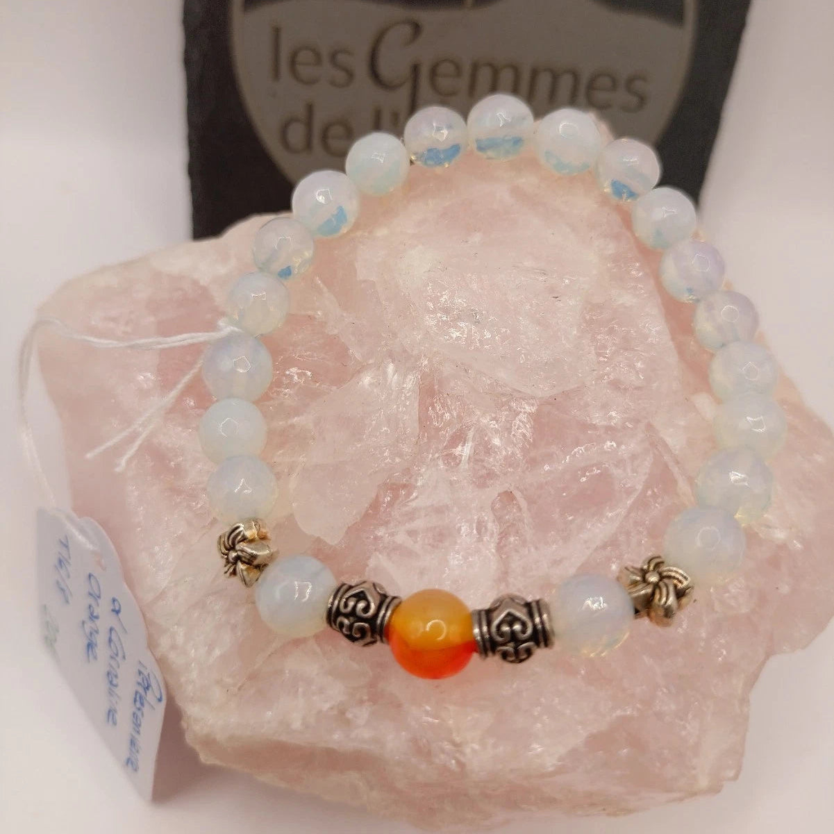 Bracelet Pierre Naturelle Cornaline Et Accessoires Perles A Facettes Les Gemmes de l'Ursuya