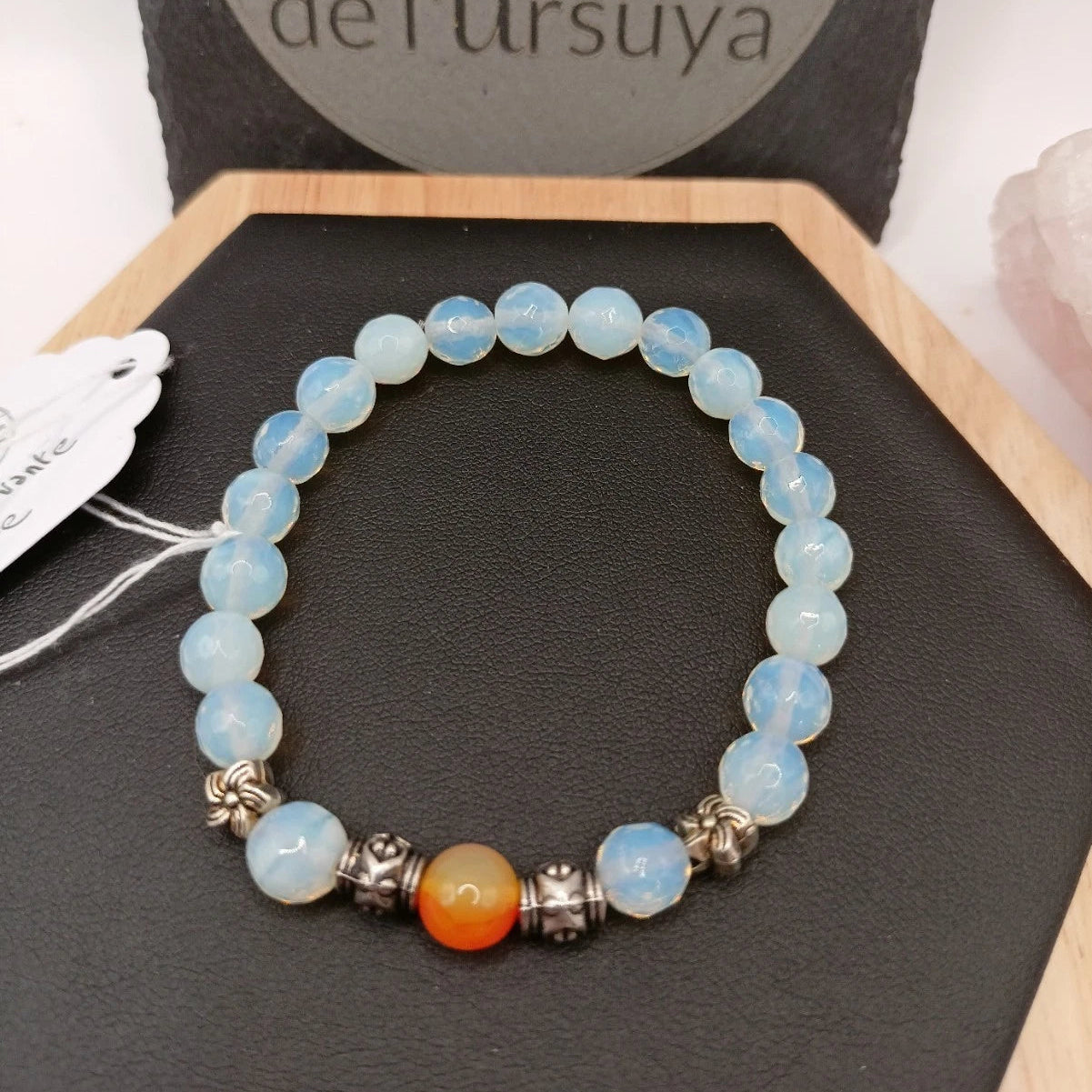 Bracelet Pierre Naturelle Cornaline Et Accessoires Perles A Facettes Les Gemmes de l'Ursuya