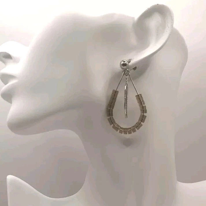 Boucles D'oreilles En Pierre Naturelle Quartz Fumé Et Plume