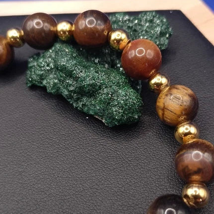 Bracelet Pierre Naturelle Œil De Tigre Perles 10mm Les Gemmes de l'Ursuya