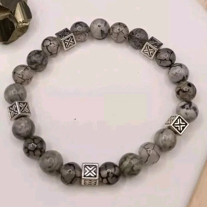 Bracelet Jaspe Gris Les Gemmes de l'Ursuya