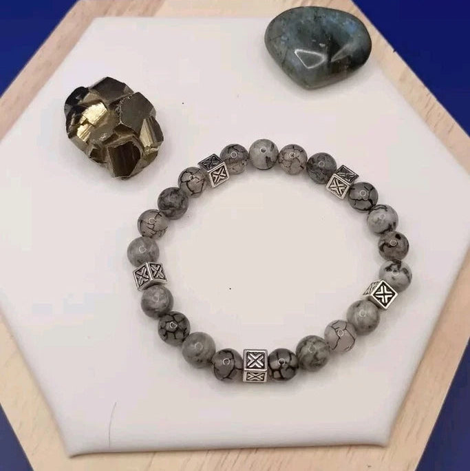 Bracelet Jaspe Gris Les Gemmes de l'Ursuya