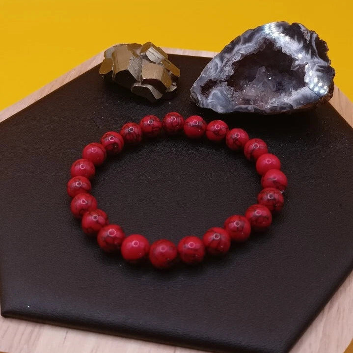 Bracelet Pierre Holwite turquoise, rouge, rose teinté My Store