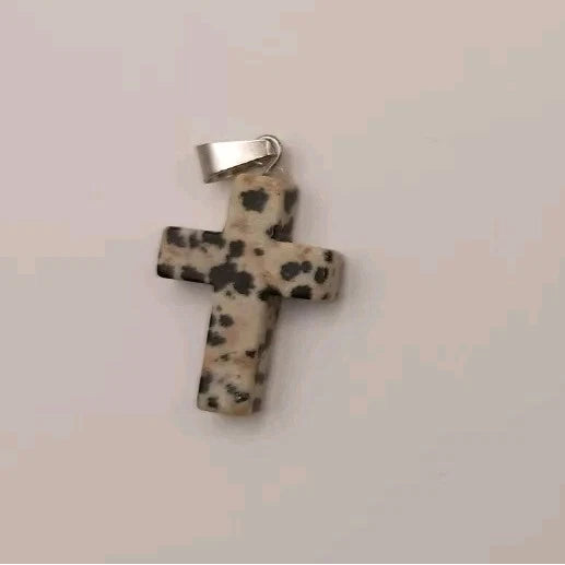 Collier pendentif Pierre naturelle Jaspe Dalmatien Les Gemmes de l'Ursuya